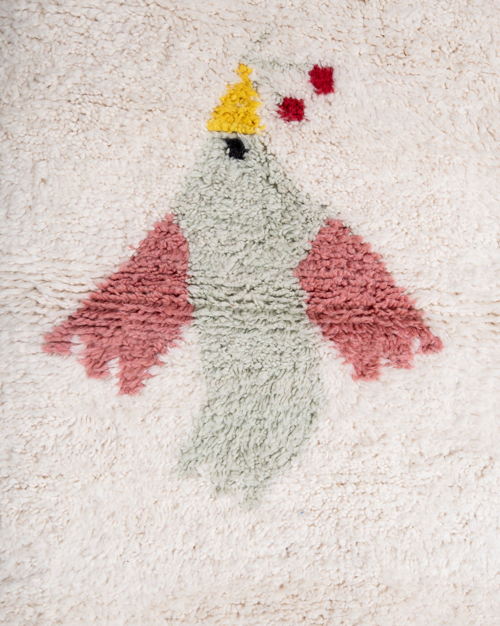 Modern, designer, handcrafted Berber rug from Morocco. Beniourain carpet with beautiful colours and patterns and fluffy wool texture.